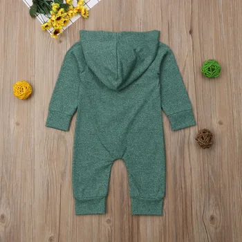 0-2T Spædbarn Baby Dreng Pige Hættetrøje Bomuld Hooded Romper Buksedragt Tøj Tøj til OS