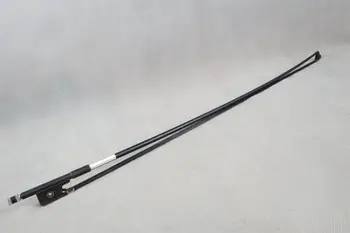 1 Pc Stærk sort Carbon fiber violin bow 4/4 god balance Naturlig sort Hestehår ebony frog nikkel sølv dele gratis fragt
