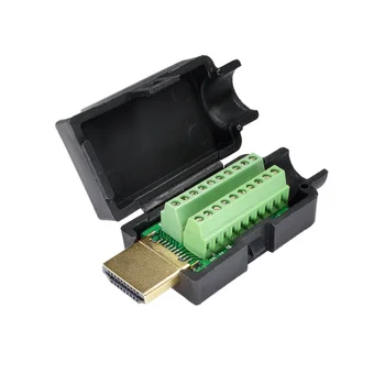 1 STK HDMI 19PIN hanstik Solderless Breakout Terminaler Stik Med Cover