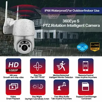 1080P H. 265 PTZ Wifi IP-Kamera Udendørs 4X Digital Zoom AI Menneskelige Registrere Trådløse Kamera P2P ONVIF Lyd 2MP CCTV Sikkerhed Kamera