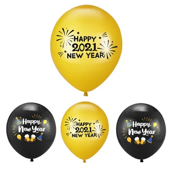 15pcs Nye År juledekoration 2021 Balloner godt nytår Guld Paillet Latex Balloner Til Jul Part Indretning af Forbrugsstoffer