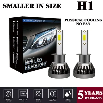 2 STK/Sæt Bil Mini-Forlygter H1 Lampe LED-Pærer Forlygter Kit H1 6000k Lys 12V 36W 8000LM Lille Størrelse Ikke Fan Høj Effekt