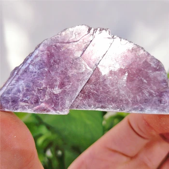 200G Engros Naturlige Lepidolite Crystal Skive Groft Ziyun Mor Rock Sten Lysende Prøve Lilla Glimmer Til Dekoration