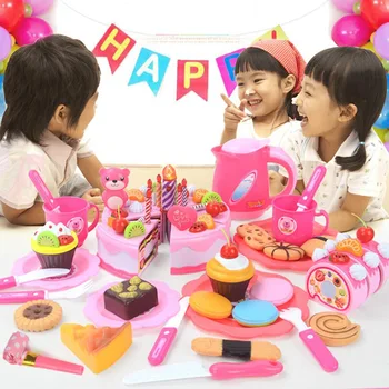 2019 DIY Håndværk Foregive Spil Frugt Cutting Fødselsdag Kage Køkken Mad, Legetøj Legetøj Pink Blå Piger Gave til Børn Pædagogisk