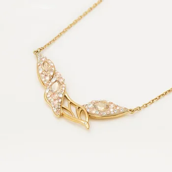 2020 new høj kvalitet mode romantisk blade ATELIER kronblad kvinder kronblad spendel kronblad krystal halskæde smykker.