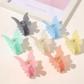2020 Ny koreansk Søde Stereoskopisk Plast Sommerfugl Farverige Gennemsigtige Hår Klippet Kløer Hårnål Hår Tilbehør til Kvinder Girl