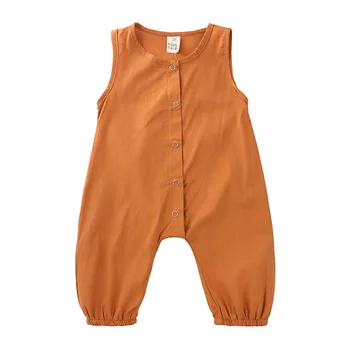 2020 Nye Sommer Nyfødte Baby Drenge Jumpsuits Ren Bomuld Jakke Kids Vest Rompers Bløde Infant Piger Pyjamas Småbørn Tøj