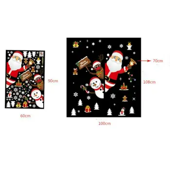 2020 Nyeste Hot Glædelig Jul Vindue Wall Sticker Decals Snefnug Santa Claus Hjem Xmas Udsmykning