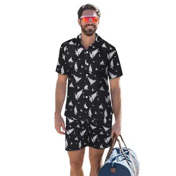2021 Sommer Strand Mænd Hawaii Stil, Casual Print på Kort ærmet Skjorte, Shorts, der Passer For Mænd chandal hombre herre tøj, stykke 2