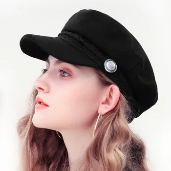 2021 Tendens Huer Til Kvinder i fransk Stil, Uld Baker ' s Boy Hat Cool Kvinder Baseball Cap Sort Visir Hat Gorras Casquette