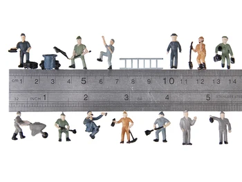 25pcs 1:87 HO Skala Miniature Mennesker Model Arbejdstageren Figurer til Model Tog Diorama Natur DIY Tilbehør, Diverse
