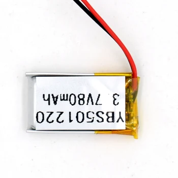 3,7 V 80 mAh Li-Polymer Genopladeligt Batteri, Li Po-ion Li-Po 501220 for GPS, Bluetooth, MP3-MP4 051220