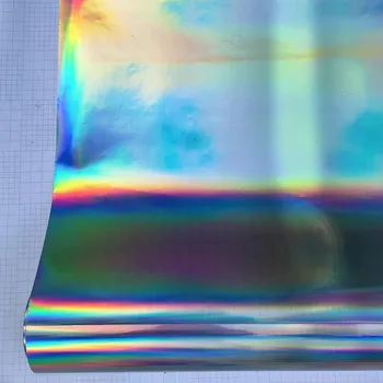 30*100cm Sølv Laser Forkromning Vinyl Holografiske Auto Wrap Film Rainbow Bil kropsudsmykning Chrome Decal Klistermærke Ark