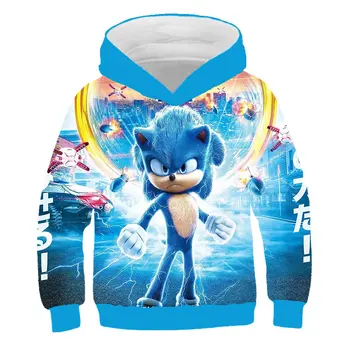 3D-Sonic the Hedgehog Hættetrøjer Børn tøj, efteråret pels Pullover Tegnefilm Sweatshirt Kører Sonic baby boy tøj sudaderas