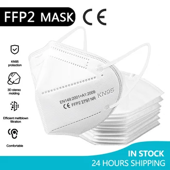 5-100 Stykke FFP2 Mascarillas KN95 Facial Masker Voksne 5 Lag Filter ansigtsmaske Filtrering Munden Masker Støvtæt Åndedrætsværn Maske