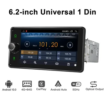 Android-10.0 Bil Radio 6,2 tommer GPS-Navigation 4GB RAM+64GB ROM-hovedenheden stereo universal autoradio video afspiller, der understøtter 4G/BT