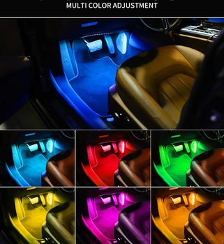 Bilens Interiør Atmosfære LED RGB Strip Light Dash-Gulvtæppe Fod RGB LED Strip Dekorative Lys, Musik, lyd Kontrollere Flere belysning