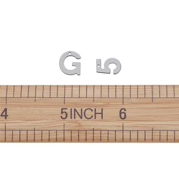 Bogstavet A~Z og Tal fra 0~9 304 Rustfrit Stål Alfabet Charms Vedhæng til Smykker at Gøre DIY Armbånd 11~11.5 x 6~12x0.6~0,7 mm
