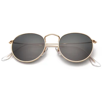 Bolo.forbud 3447 runde solbriller kvinder mænd 50 mm glas linse metal ramme spejl solbriller oculos de sol Gafas UV400