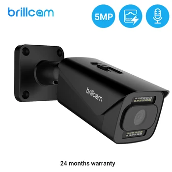 Brillcam 5MP IP kamera udendørs Night vision dual-lyskilde overvågning kamera, videooptager SD-slot Smart IP-Kameraer, POE