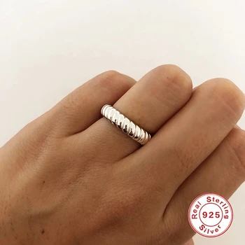 CANNER 925 Sterling Sølv Ring for Kvinder 2021 Populære Minimalistiske Niche Twist Ringe kvindelige Guld Farve Damer Smykker anillos
