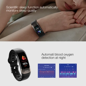 Dido Smart Armbånd Armbånd Bluetooth-Sport Fitness Tracker Skridttæller Pulsmåler Blodtryk Mænd Kvinder Smartband