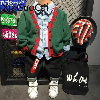 Drenge Tøj Drenge Trøjer 2018 Efteråret New Boy ' s Knit Cardigan Boutique Børn Tøj, Baby Cardigan Børn Tøj Sæt