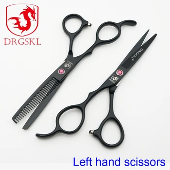 DRGSKL sort maling venstre hånd frisør saks, 5.5/6.0 tommer professionelle frisør-venstre hånd hair frisør saks frisør sakse