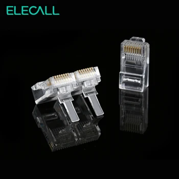 ELECALL 50/100 /200pcs 8 Polet RJ45 Modular Stik Stik Ethernet-Netværk Crystal Stik RJ45-Stik Adapter