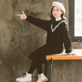 Fleece Fortykket Teen Piger Dress 2020 Efterår Og Vinter Koreanske Pjusket Børn Tøj Kids Girls Fashion Kjole Casual, #1150