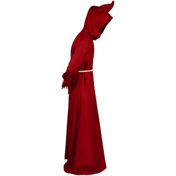 Halloween Grim Reaper Cosplay Kappe Kostume Middelalderlige Hætteklædte Polyester Hætteklædte Røde Horn Karneval Kap