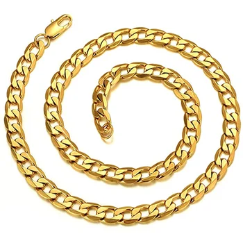 Halskæde til mænd med sort Rustfri Stål mode lang kæde Halskæde 2020 smykker til hals Steampunk halskæde i guld og Gaver, for en Herre