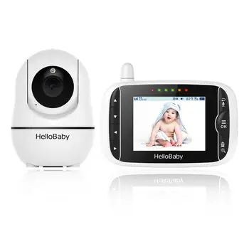 HelloBaby Video babyalarm skærmen HB66 med 3,2 Tommer Skærm To Talk-Back System,Pan-Tilt-Zoom Night Vision Baby Videoer Monito