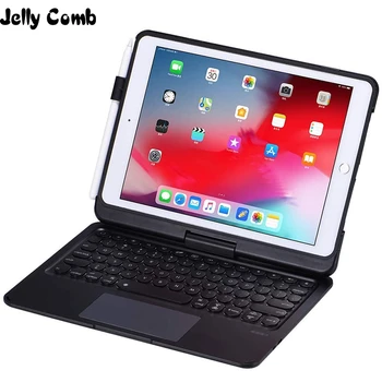 Jelly Kam Bluetooth Tastatur taske til iPad 10.2 2019 10.5 Baggrundsbelyst Tablet 360° Roterbar Tastatur Cover withTouchpad Klikbare