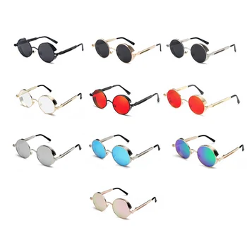 Kachawoo runde steampunk solbriller mænd vintage briller steam punk solbriller til kvinder sommeren 2018 mænd gave UV400