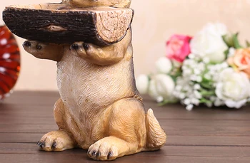 Kreative Schæferhund Figur Arrangør Tilfælde Af Håndlavede Harpiks Ulvehund Miniature-Opbevaringen Husstand Dekoration Håndværk