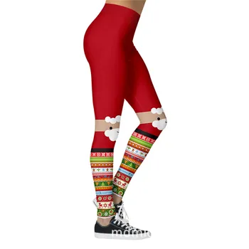Kvinder Jul Leggings Efterår Og Vinter Digital Udskrivning Sexet Slim Fit Afslappet Stramme Elastiske Leggings Xmas Tynde Sportstøj