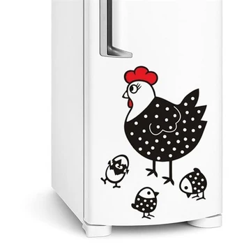 Kylling Med Kyllinger og Æg Køleskab Mærkat DIY selvklæbende PVC Køleskab Decal Aftagelig Vandtæt Søde Dyr LC1811