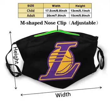 Lakers-Los Angeles Støvtæt Ikke-Disponible Munden Ansigtsmaske Pm2.5 Filtre For Børn, Voksne Logo City