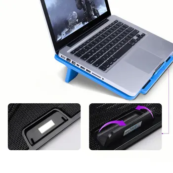 Laptop Cooling Pad Ventilatorer og en Dobbelt USB-Porte Laptop Cooler Notebook Stand Til Skrivebordet for 14/15.6 tommer