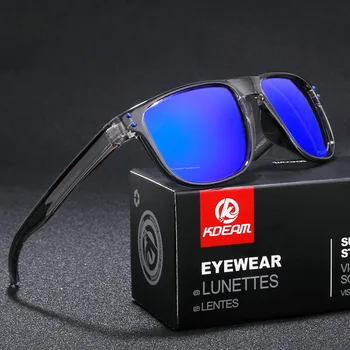 Mænd er Polariserede Solbriller til mænd sport Kørsel Spejl Rektangel Solbriller Mandlige Brillerne Røde linser Gennemsigtig ramme 2020