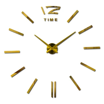 Nye rigtige ur se vægure horloge 3d akryl Hjem Deko spejl klistermærker stue nål europa