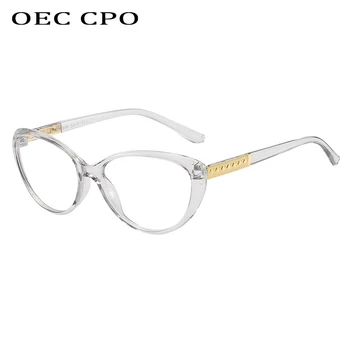 OEC CPO Cat Eye Klare Glas Kvinder Helt Unikke Briller Ramme Kvindelige Klar Linse optiske Briller Nogen Grad Oculos O529