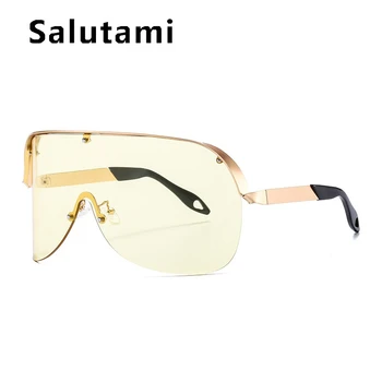 Overdimensionerede Et Stykke Skjold Solbriller Til Mænd 2020 Nye Vintage Vindtæt Brillerne Mandlige Uindfattede Legering Store Solbriller Kvinder Nuancer