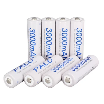 PALO 3000mAh Ni-MH AA Batteri aflades, 1,2 V AA Genopladelige Batterier Forhånd opladet Batteri+USB-LCD-Smart Batteri Oplader