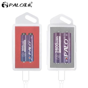 PALO 4stk 2800mWh AA Li-ion-batteri 1,5 V Genopladeligt Batteri + 4stk 1,5 v AAA 900mWh genopladeligt lithium-batteri med 1,5 v usb oplader
