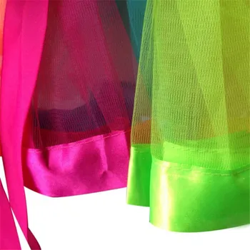 Piger Kids sommer nederdel Underkjole Rainbow Pettiskirt Sløjfeknude Tutu Nederdel Dancewear Tulle+Satin nederdel til piger tutu saia fa