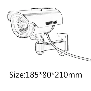 Praktisk Indendørs Udendørs Solenergi Dummy Falsk Efterligning Hjem CCTV-Overvågning Kamera med LED Lys Indikator