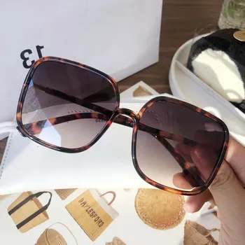 Rektangel solbriller kvinder overdimensionerede briller 2019 gradient brun pink uindfattede solbriller til kvinder gave uv400