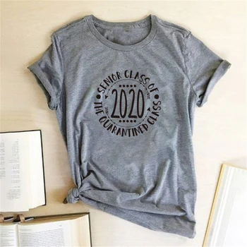 Senior Klasse 2020 i Karantæne Klasse Trykt T-shirts Kvinder Topper for Teenagere Sommer-Shirts til Kvinder Grafisk Mode Toppe